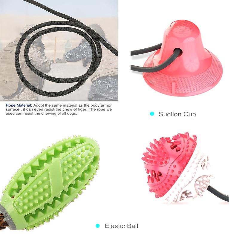 Upgrade Suction Cup Dog Chewing Toy, Dog Chew Toys for Aggressive Chewers,  Dog Rope Ball Toys