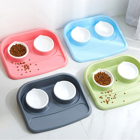 Double Pet Bowls Dog Food Water Feeder Stainless Steel Pet Drinking Dish  Feeder Cat Puppy Feeding Supplies Small Dog Accessories